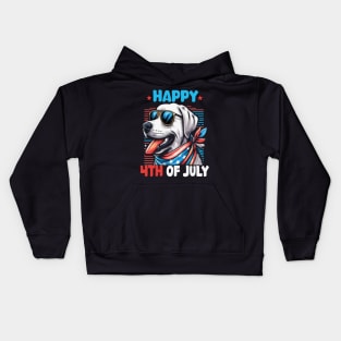 Happy 4th of July Patriotic American Labrador Retriever Cute Kids Hoodie